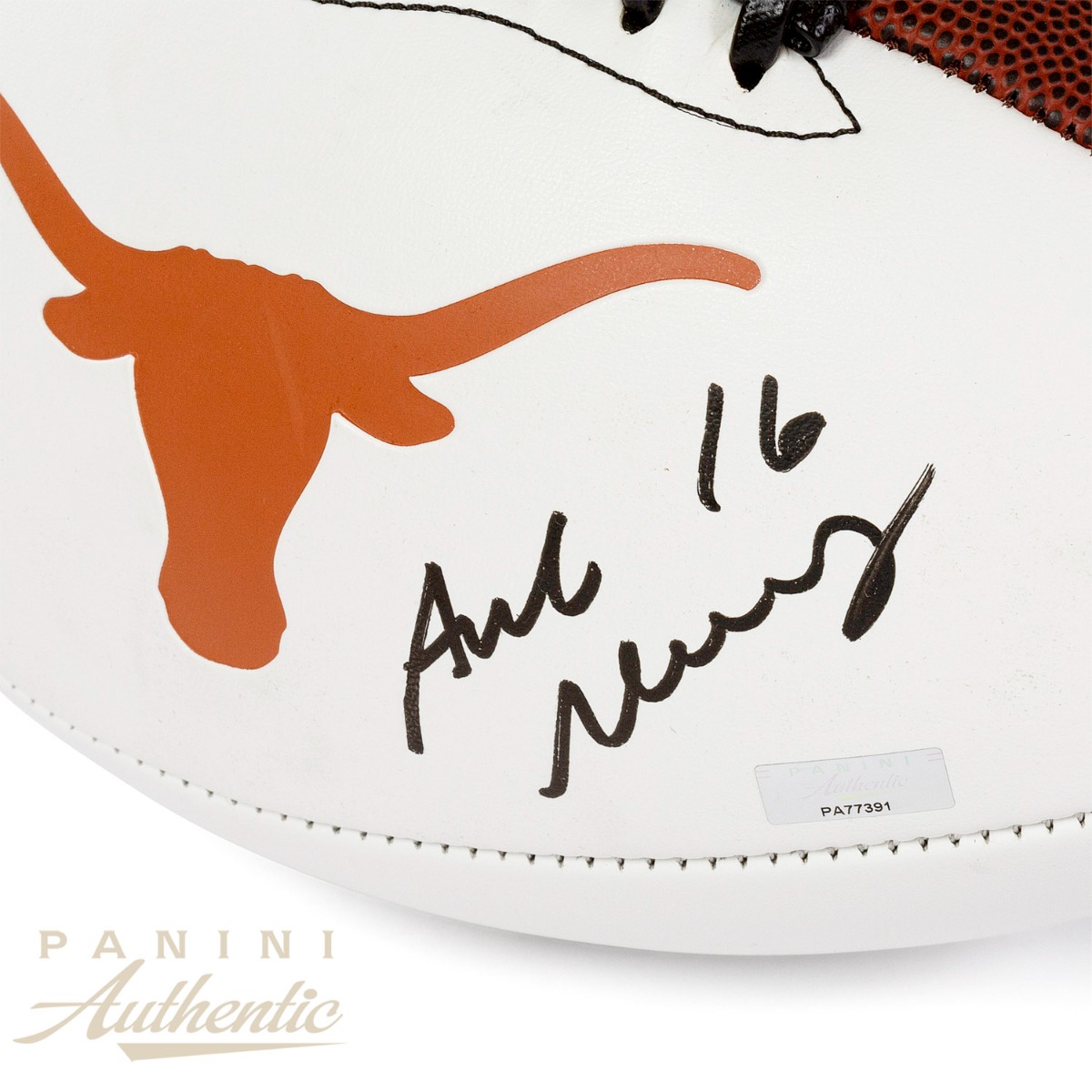 Arch Manning Autographed University of Texas White Panel Football - Black Laces ~Open Edition Item~ - Image 2