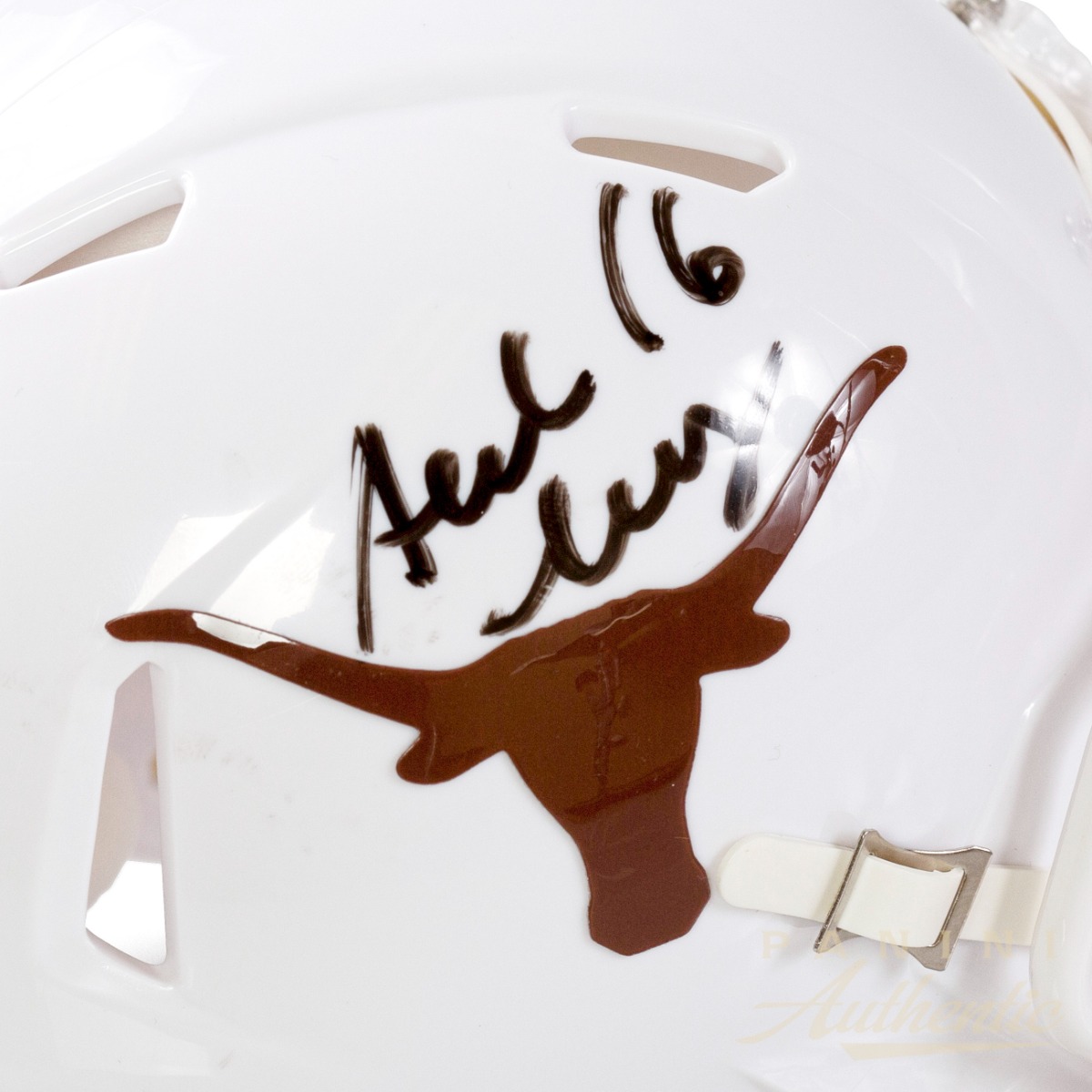 Arch Manning Autographed University of Texas White Mini Speed Replica Helmet ~Open Edition Item~ - Image 2