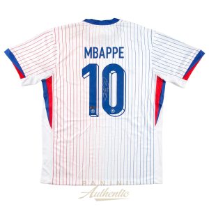 Kylian Mbappe Autographed 2024 France National Team White Replica Away Jersey ~Open Edition Item~