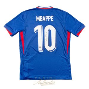 Kylian Mbappe Autographed 2024 France National Team Blue Replica Home Jersey ~Open Edition Item~