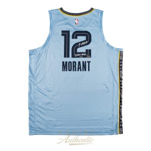 Ja Morant Autographed Memphis Grizzlies Light Blue Jordan Brand Swingman Jersey with "2020 ROY" Inscription ~Limited Edition to 112~