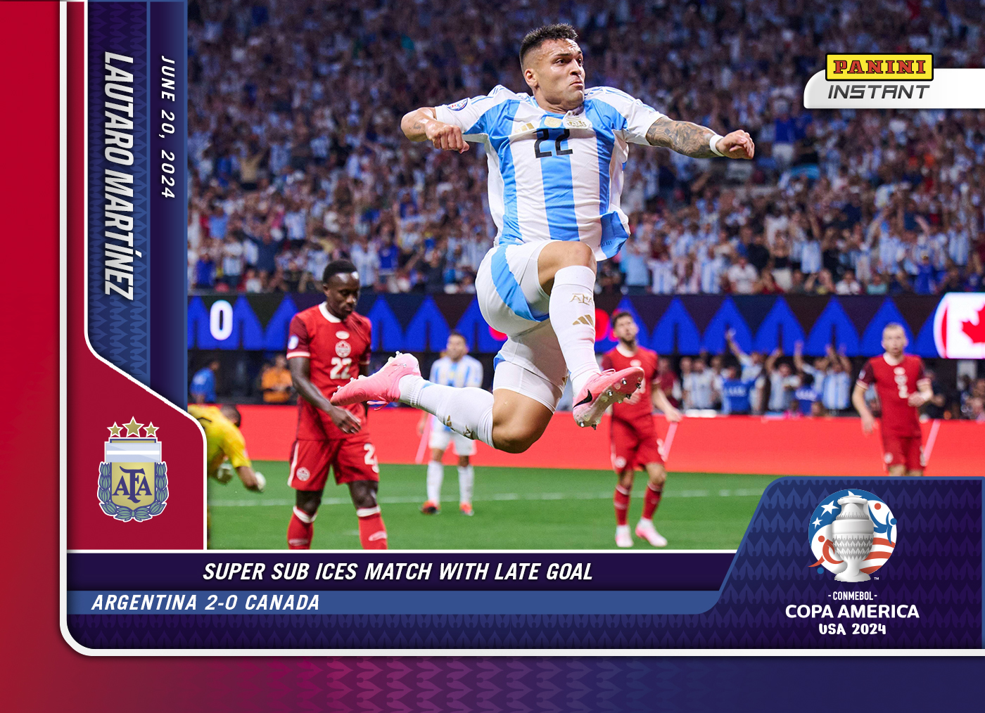Lautaro Martinez - Panini Instant Copa America #2 - Blue & Red /5