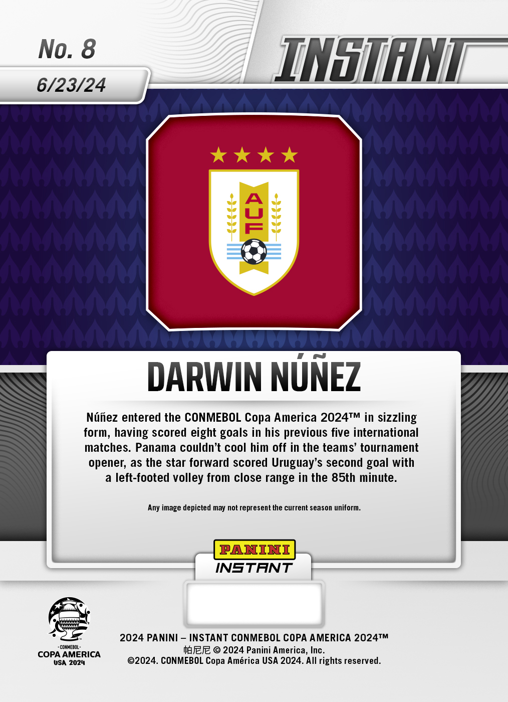 Darwin Nunez - Panini Instant Copa America #8 - Red /25 - Image 2