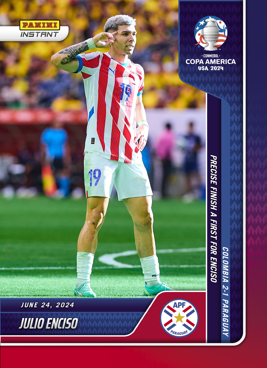 Julio Enciso - Panini Instant Copa America #10 - Blue & Red /5