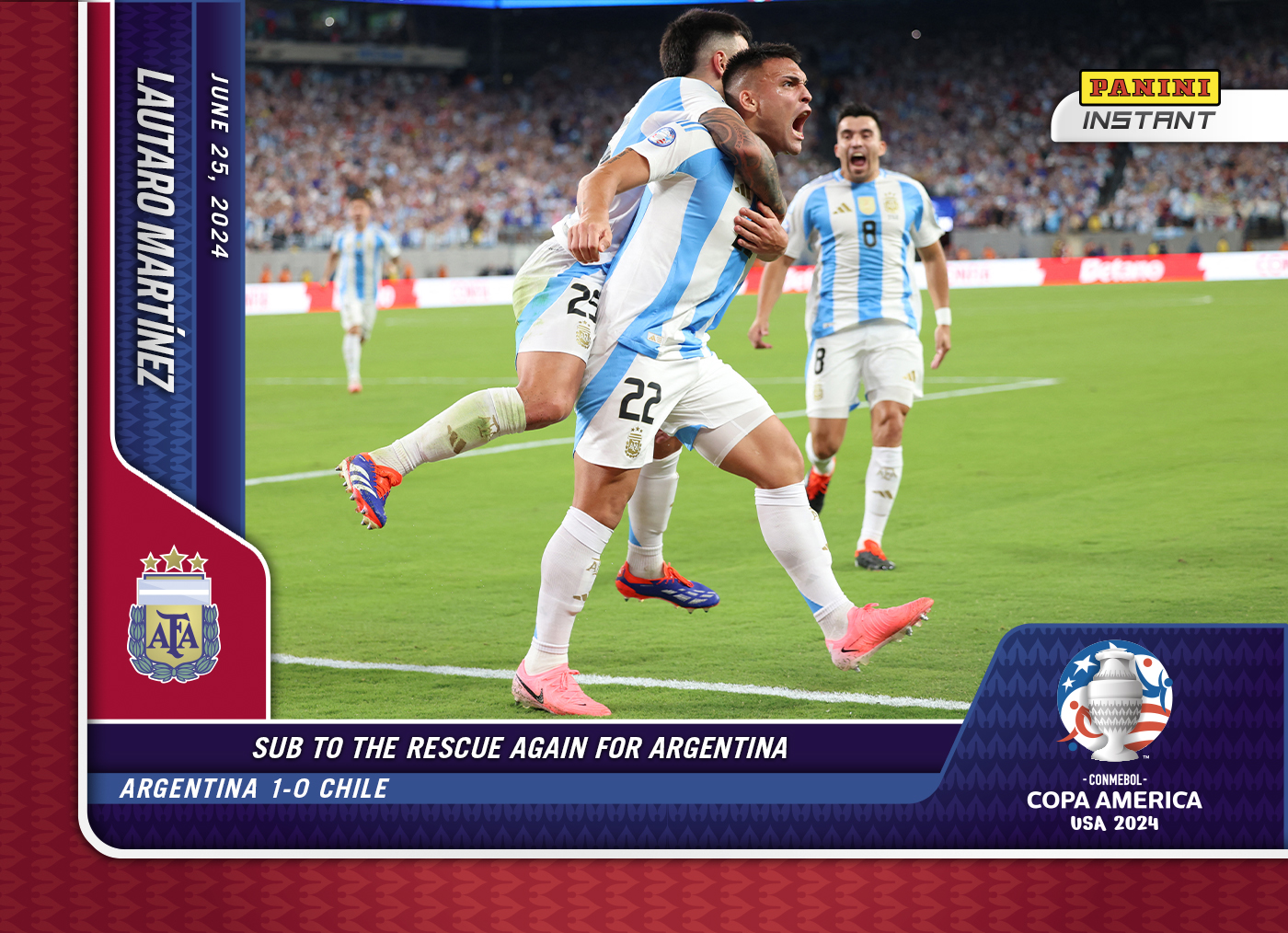 Lautaro Martinez - Panini Instant Copa America #14 - Red /25