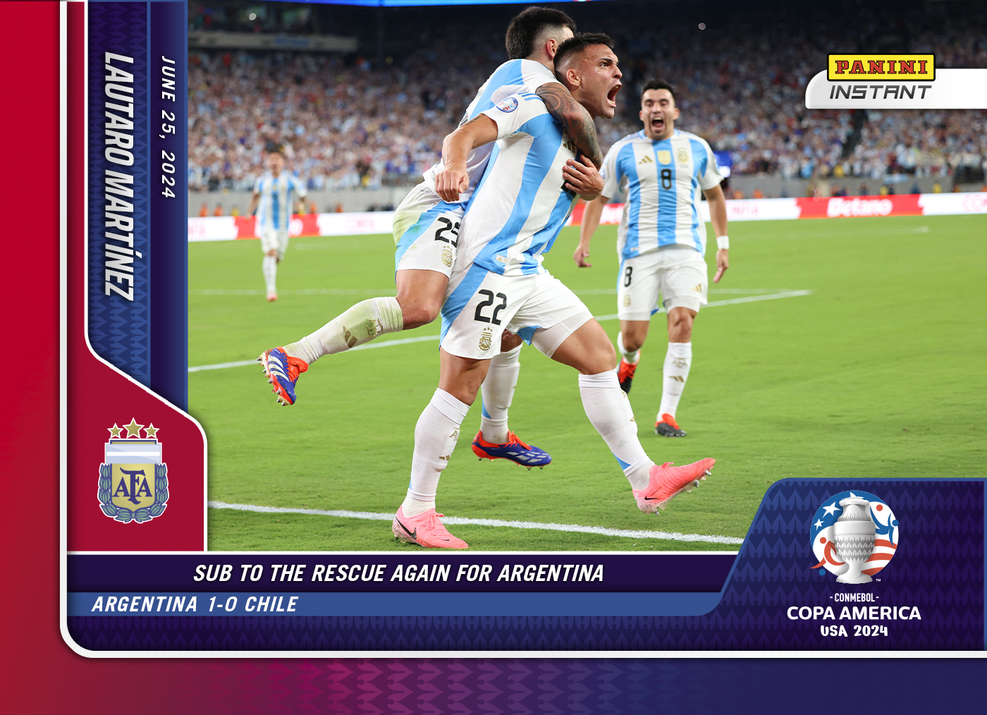 Lautaro Martinez - Panini Instant Copa America #14 - Blue & Red /5