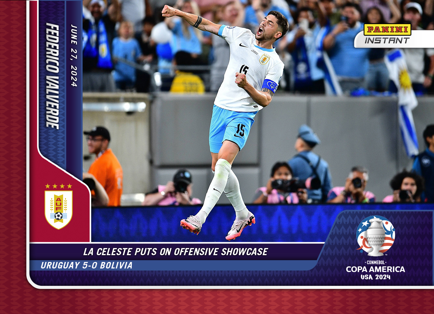 Federico Valverde - Panini Instant Copa America #20 - Red /25