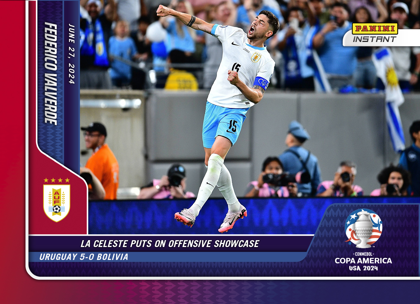 Federico Valverde - Panini Instant Copa America #20 - Blue & Red /5