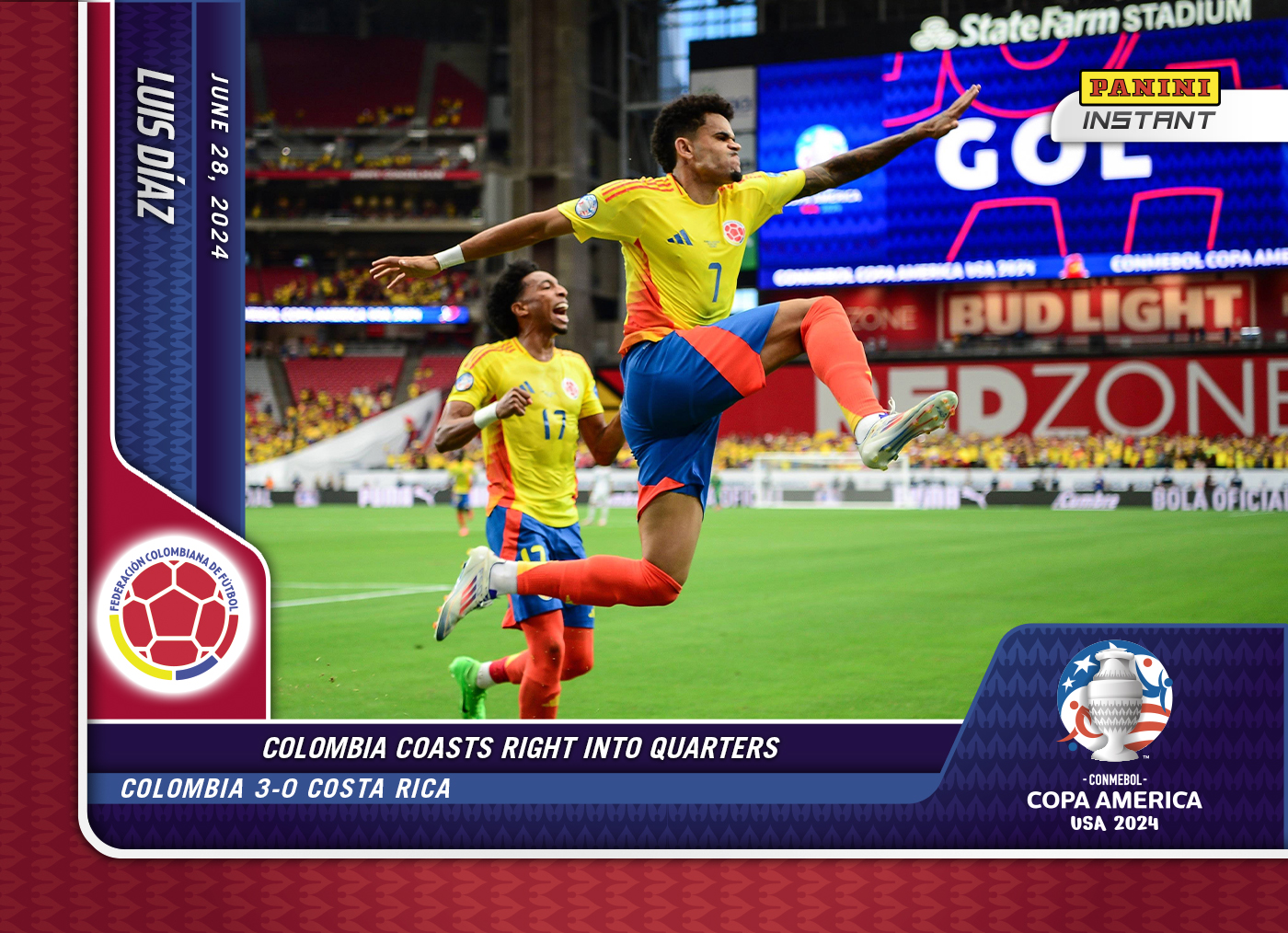 Luis Diaz - Panini Instant Copa America #21 - Red /25