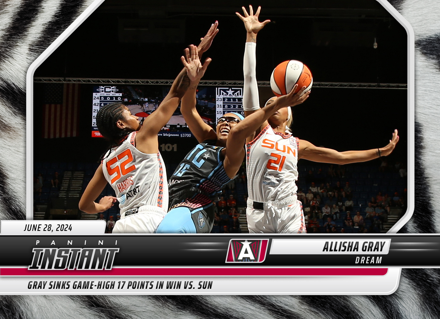 Allisha Gray - 2024 Panini Instant WNBA #98 - White Tiger /5