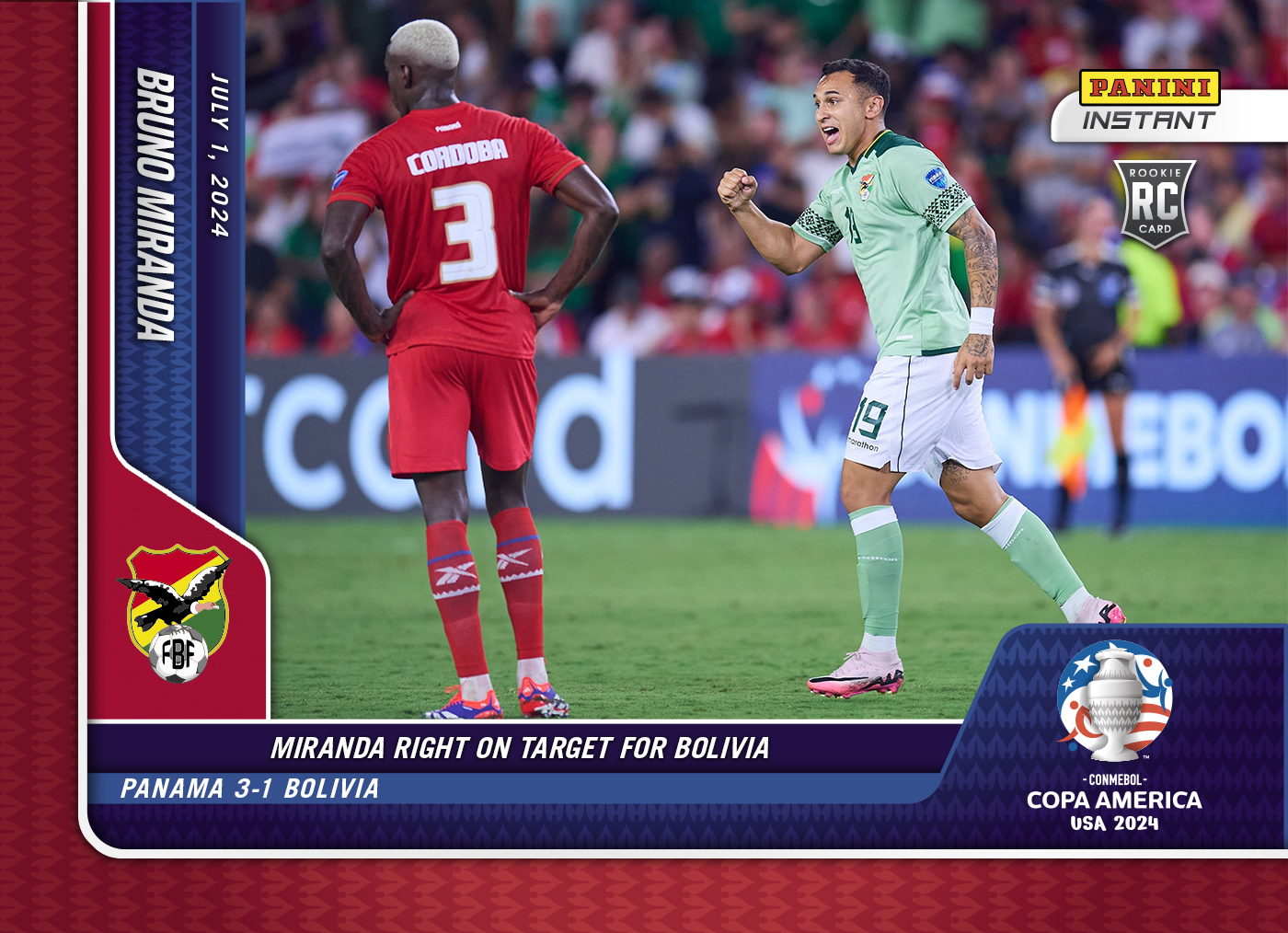 Bruno Miranda - Panini Instant Copa America #27 - Red /25