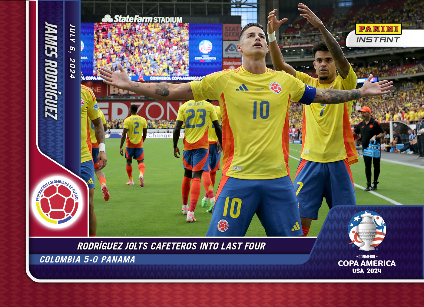 James Rodriguez - Panini Instant Copa America #35- Red /25