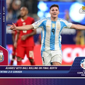 Julian Alvarez - Panini Instant Copa America #38 - Blue & Red /5