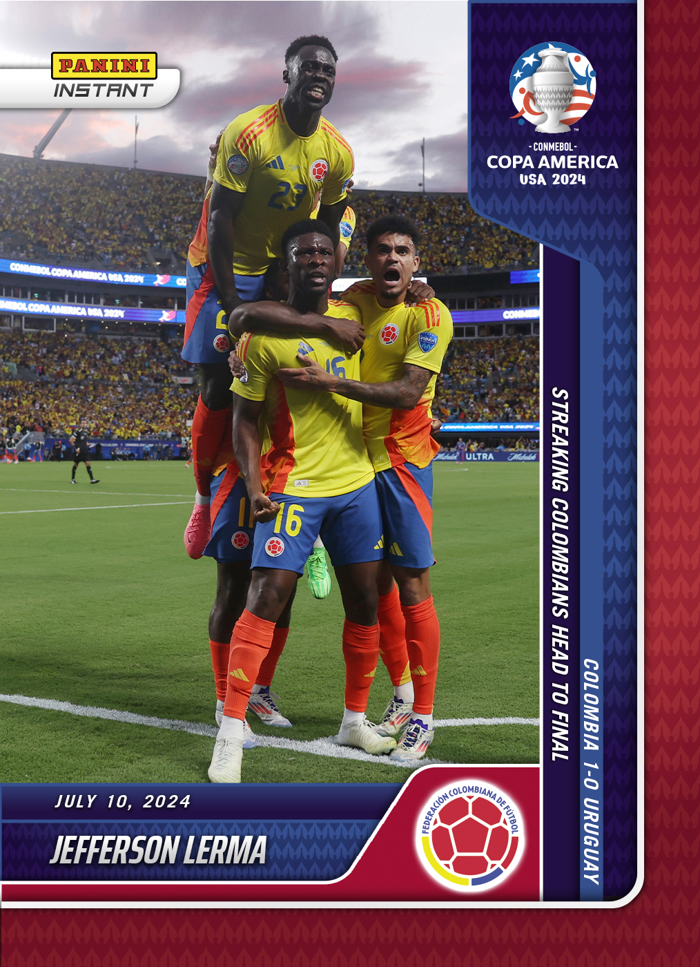 Jefferson Lerma - Panini Instant Copa America #40- Red /25