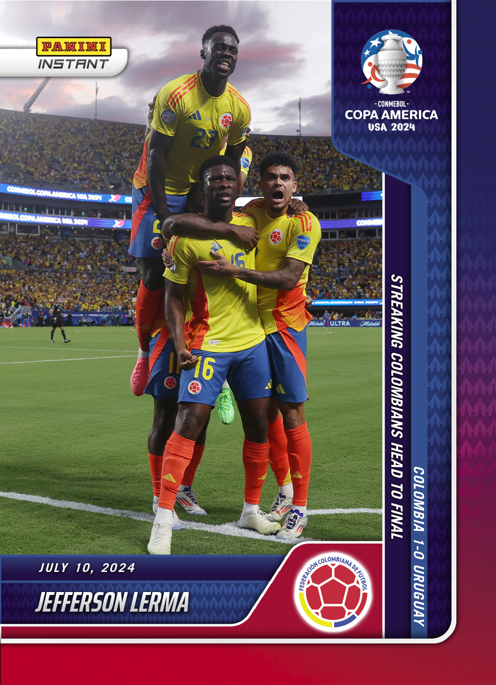 Jefferson Lerma - Panini Instant Copa America #40 - Blue & Red /5