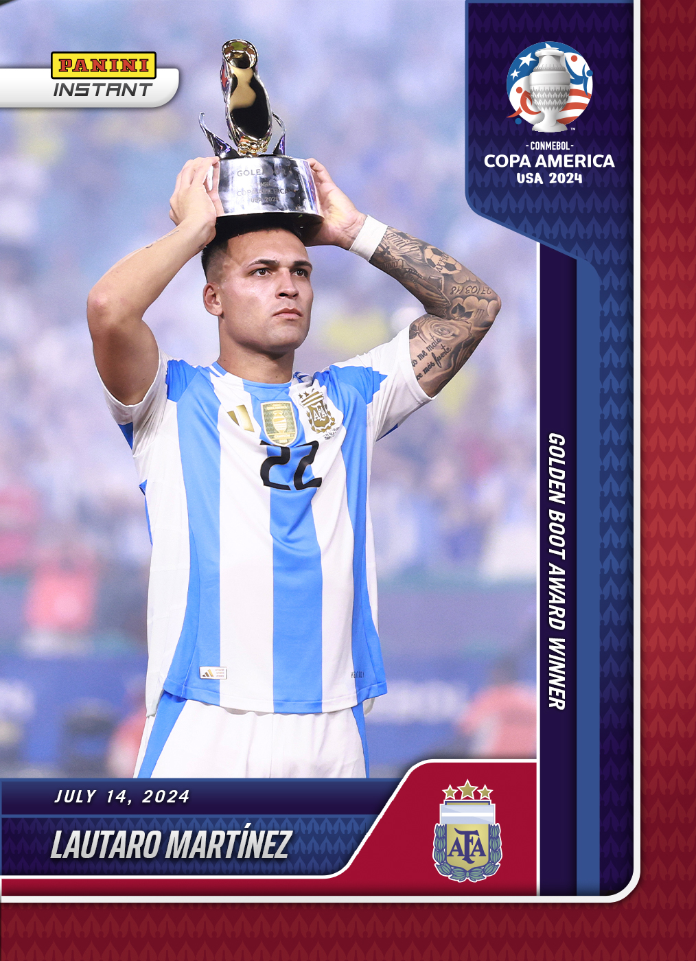 Lautaro Martinez - Panini Instant Copa America #46 - Red /25