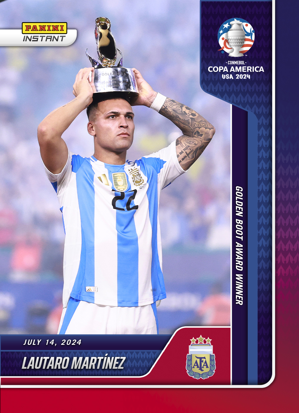 Lautaro Martinez - Panini Instant Copa America #46 - Blue & Red /5
