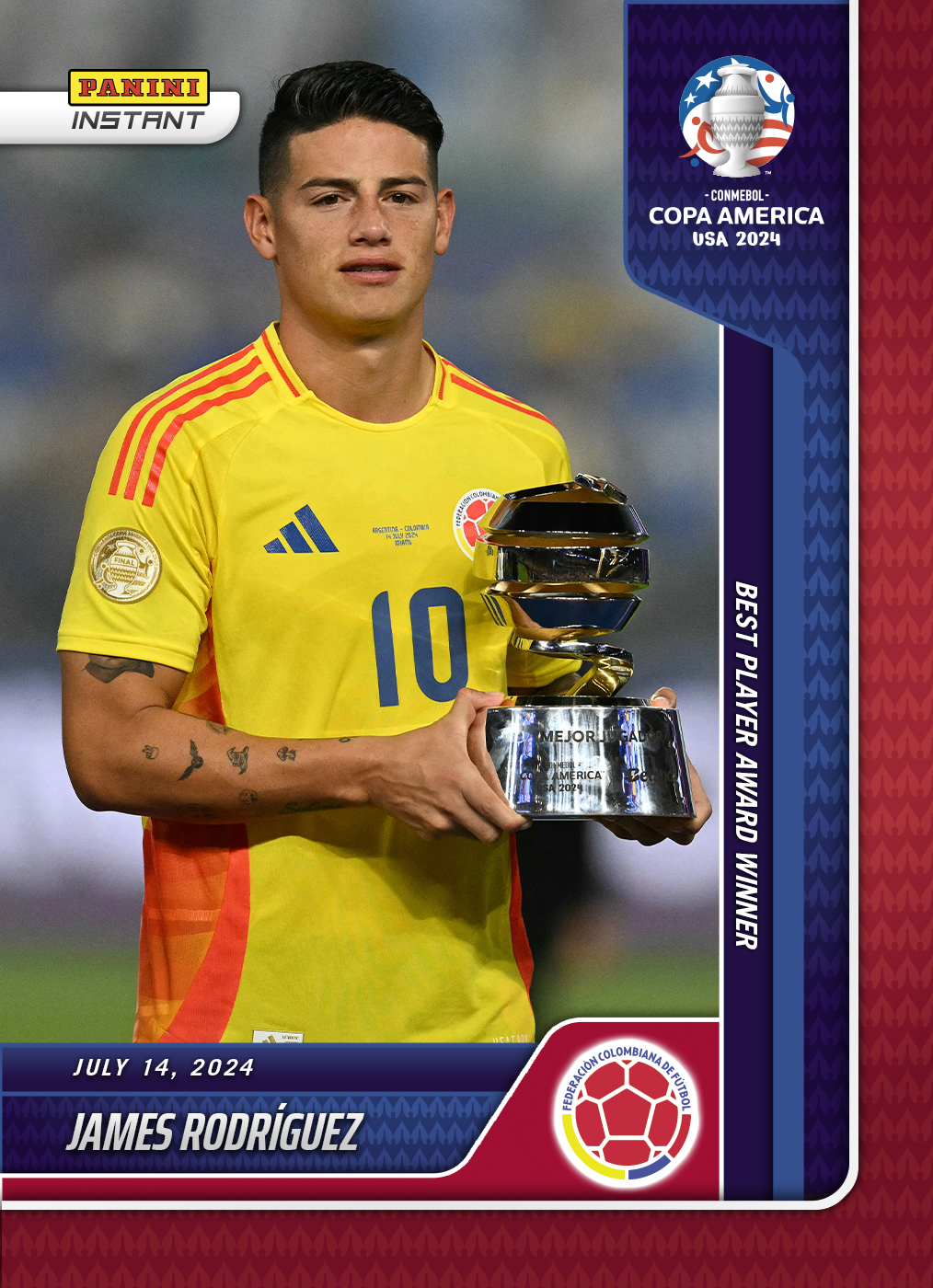 James Rodriguez - Panini Instant Copa America #48 - Red /25