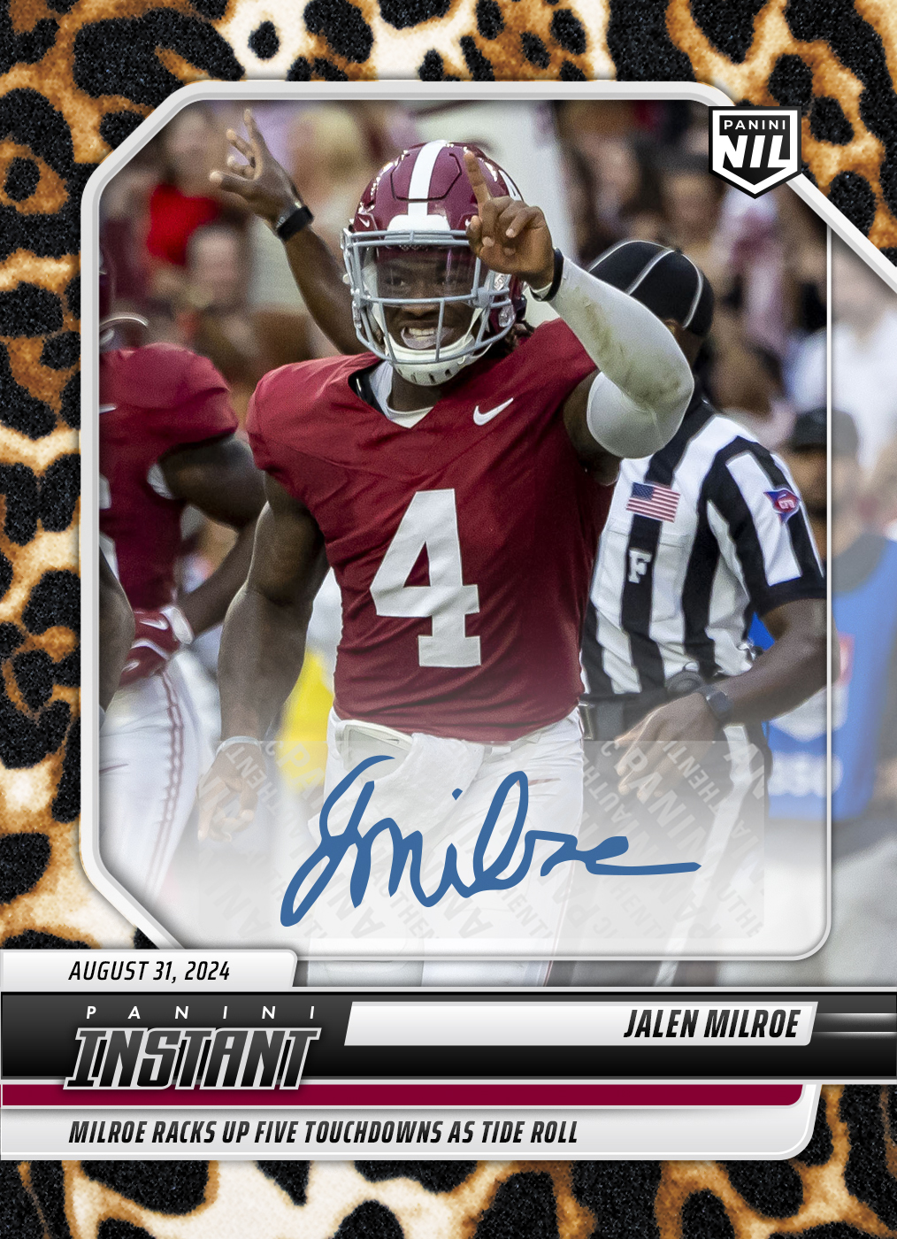 Jalen Milroe - 2024 Panini Instant College Football #JMA - Jaguar /10 Auto