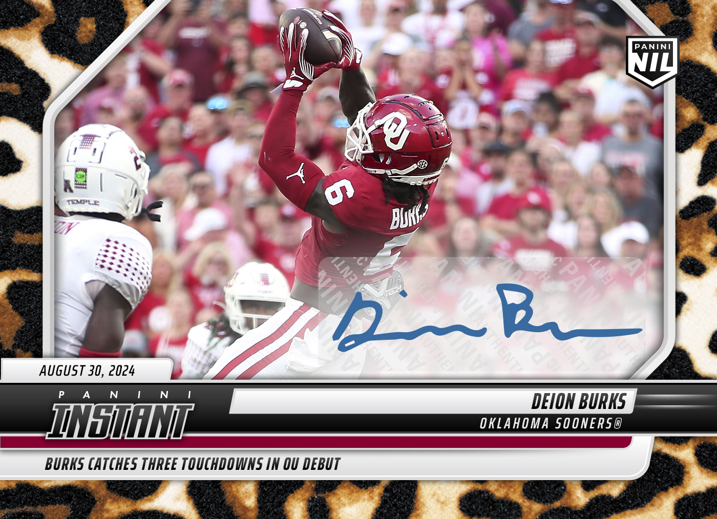 Deion Burks - 2024 Panini Instant College Football #DBA - Jaguar /10 Auto