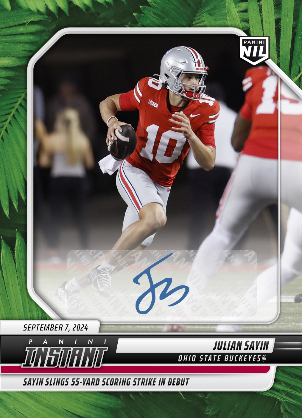 Julian Sayin - 2024 Panini Instant College Football #JSB - Jungle /25 Auto