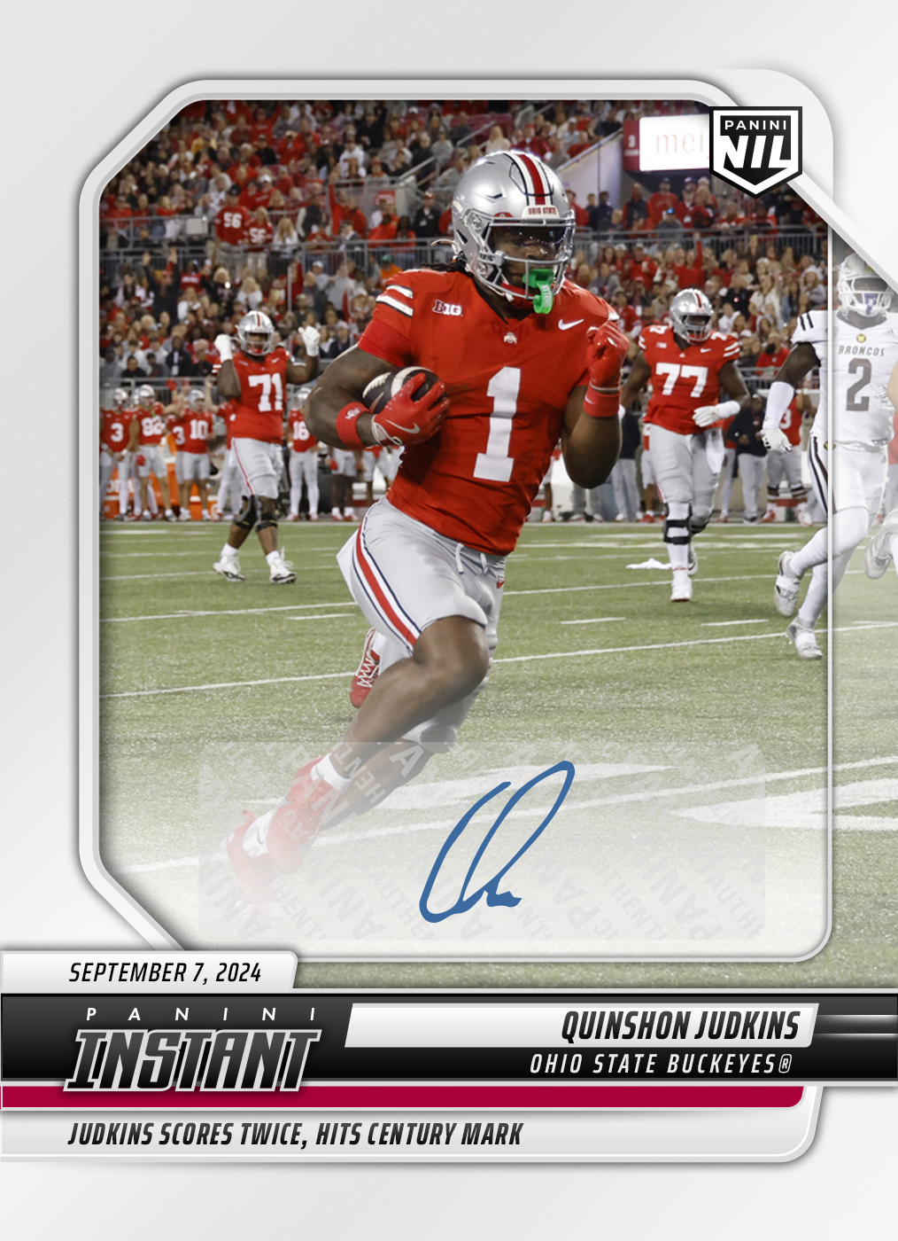 Quinshon Judkins - 2024 Panini Instant College Football #QJA - Base /99 Auto