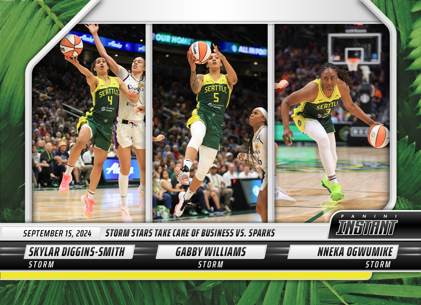Skylar Diggins-Smith/Gabby Williams/Nneke Ogwumike - 2024 Panini Instant WNBA #217 - Jungle /25