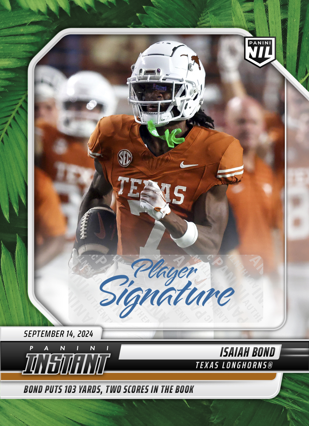 Isaiah Bond - 2024 Panini Instant College Football #IBA - Jungle /25 Auto