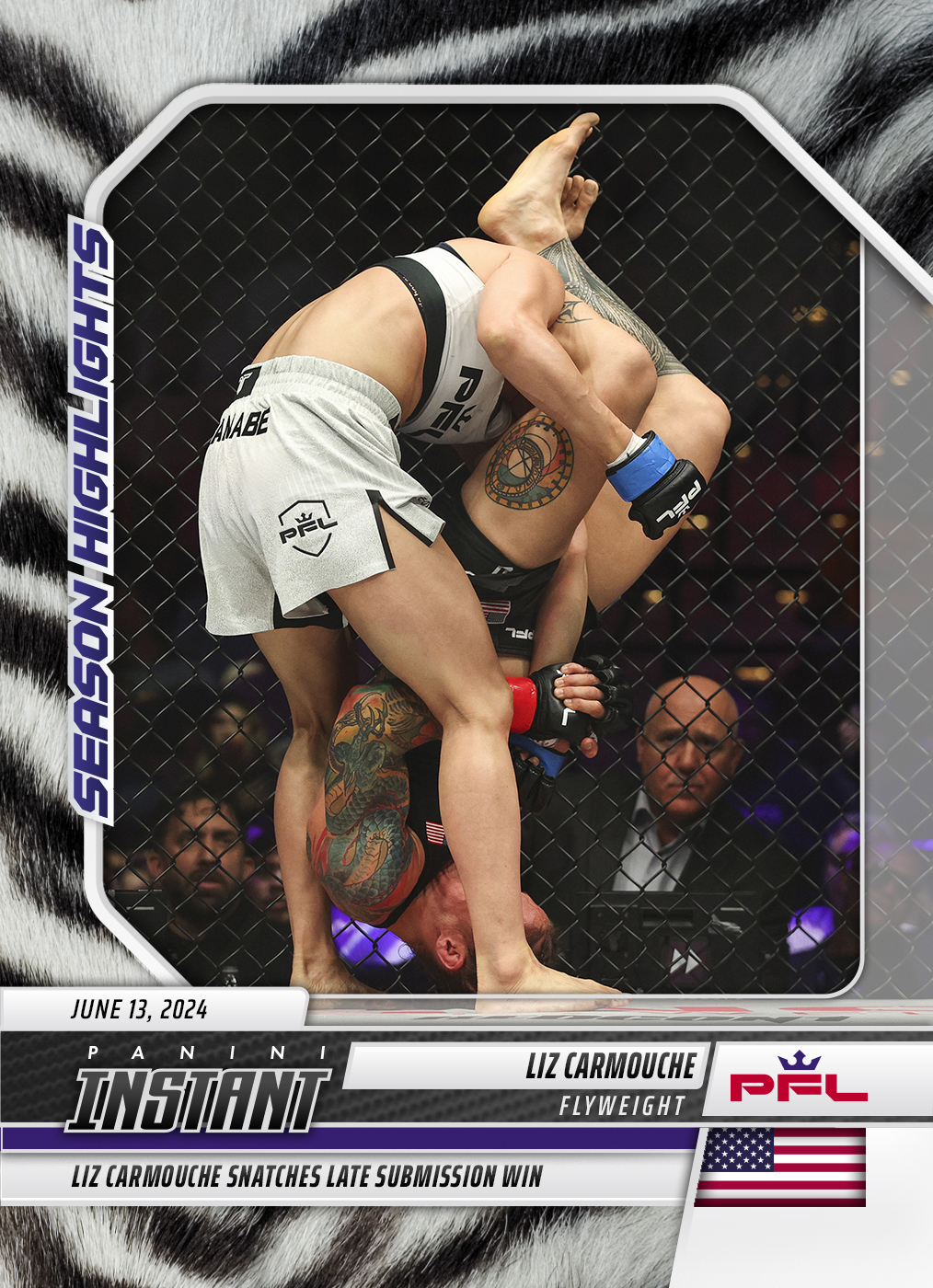 Liz Carmouche - 2024 Panini Instant PFL Season Highlights #11 - White Tiger /5
