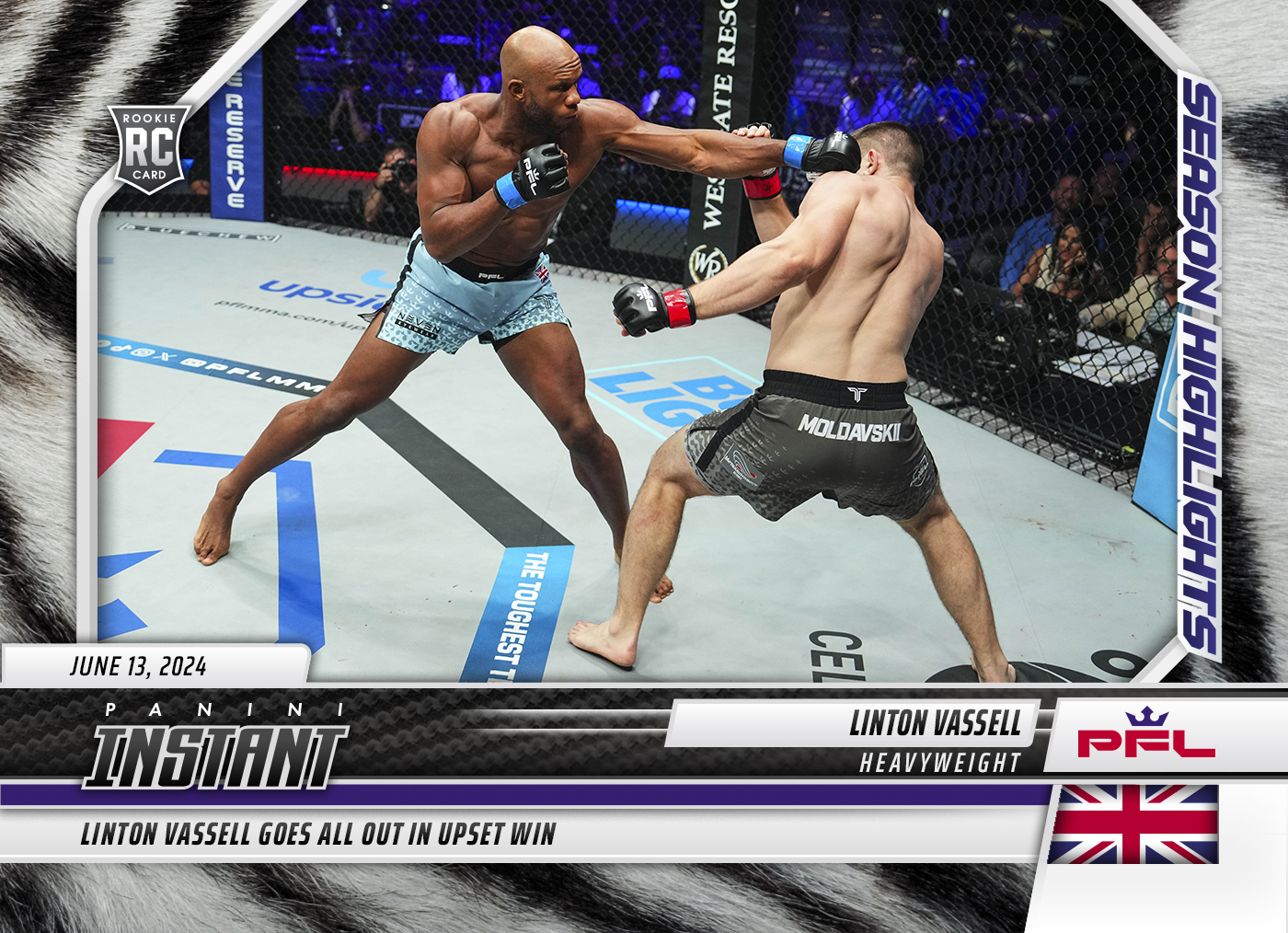 Linton Vassell - 2024 Panini Instant PFL Season Highlights #12 - White Tiger /5