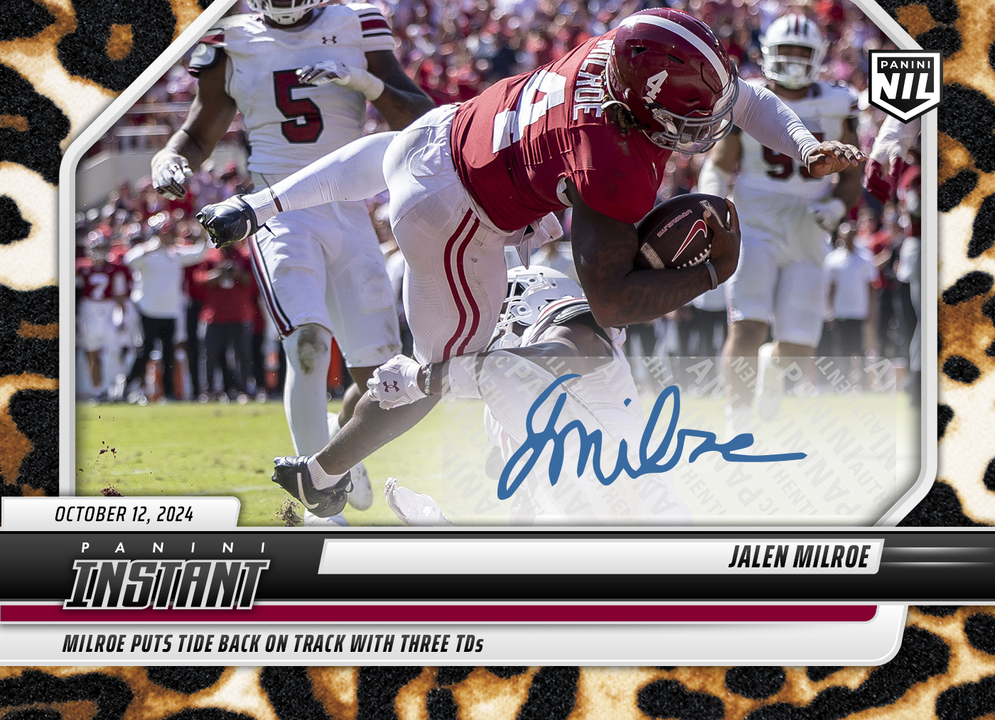 Jalen Milroe - 2024 Panini Instant College Football #JME - Jaguar /10 Auto