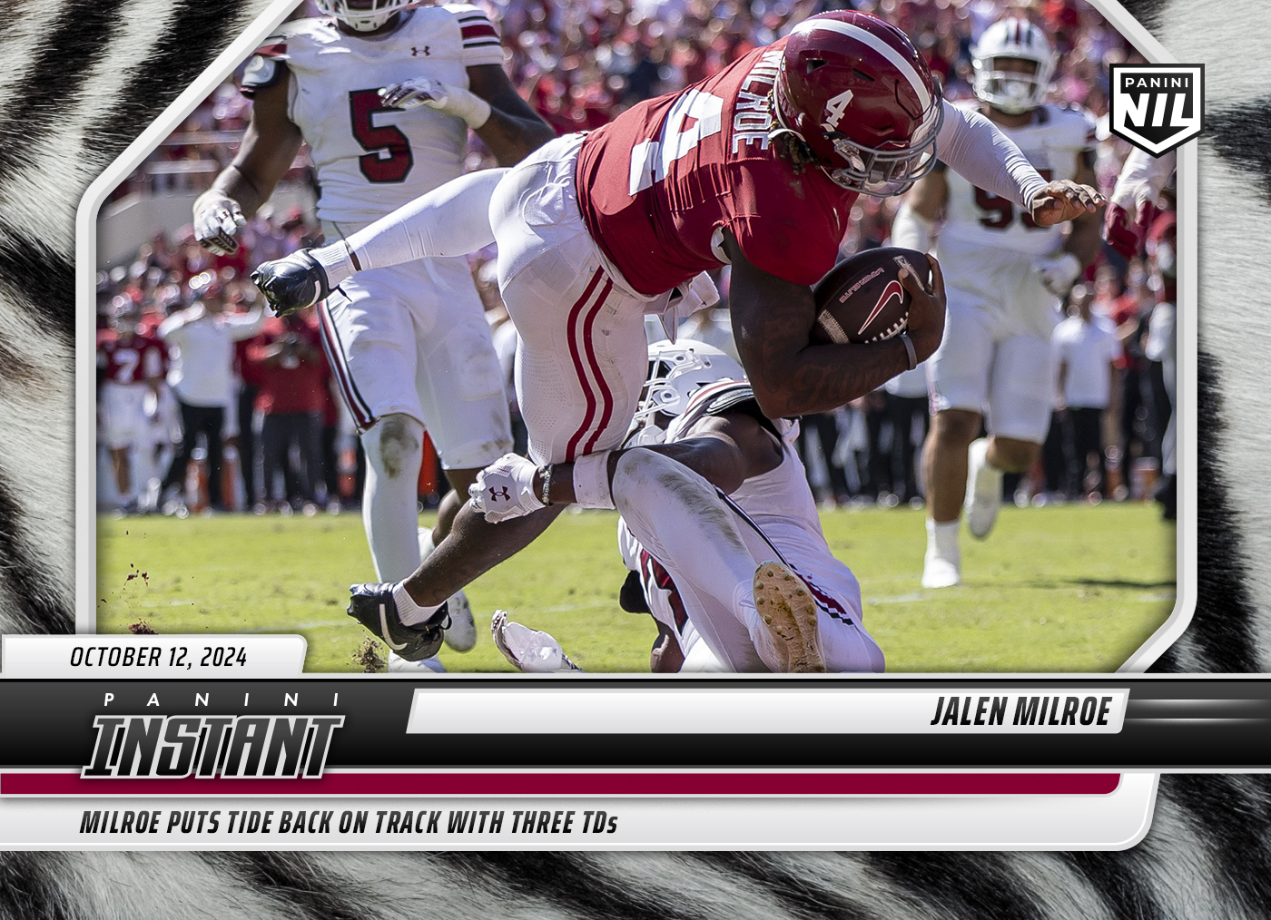 Jalen Milroe - 2024 Panini Instant College Football #JME - White Tiger /5