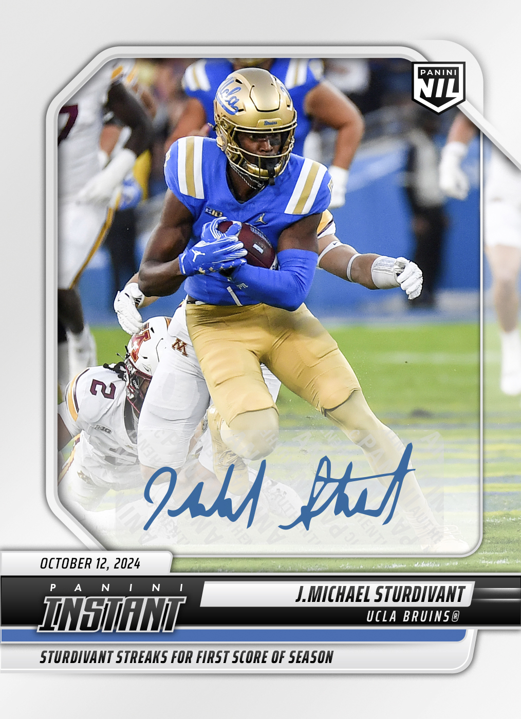 J. Michael Sturdivant - 2024 Panini Instant College Football #JMSA - Base /99 Auto