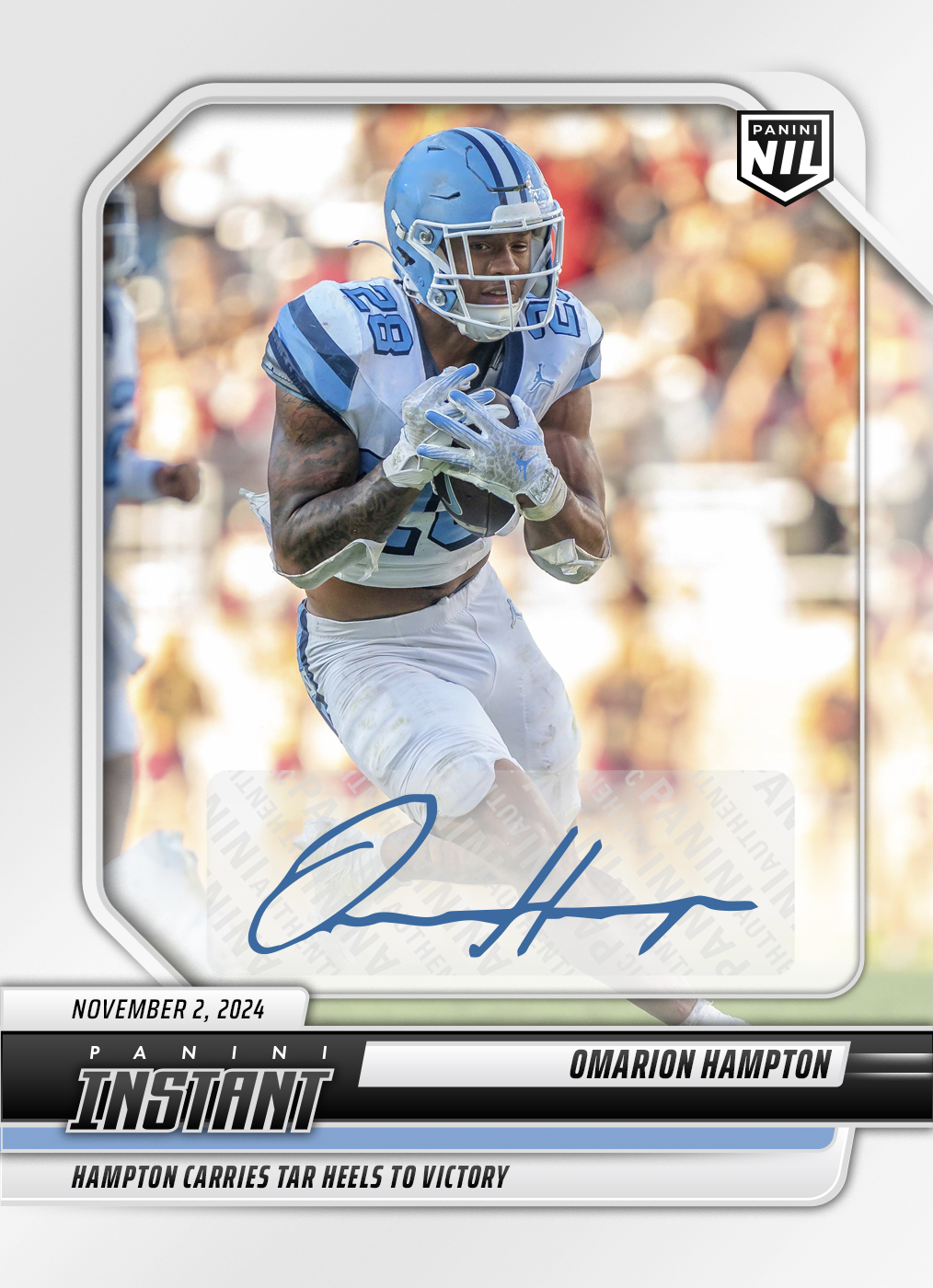 Omarion Hampton - 2024 Panini Instant College Football #OHA - Base /99 Auto