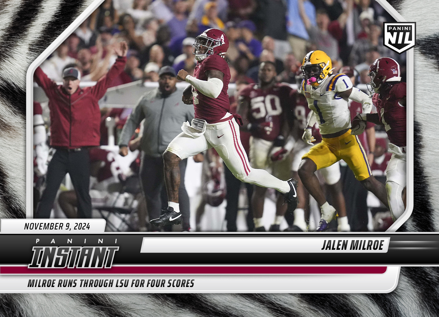Jalen Milroe - 2024 Panini Instant College Football #JMF - White Tiger /5