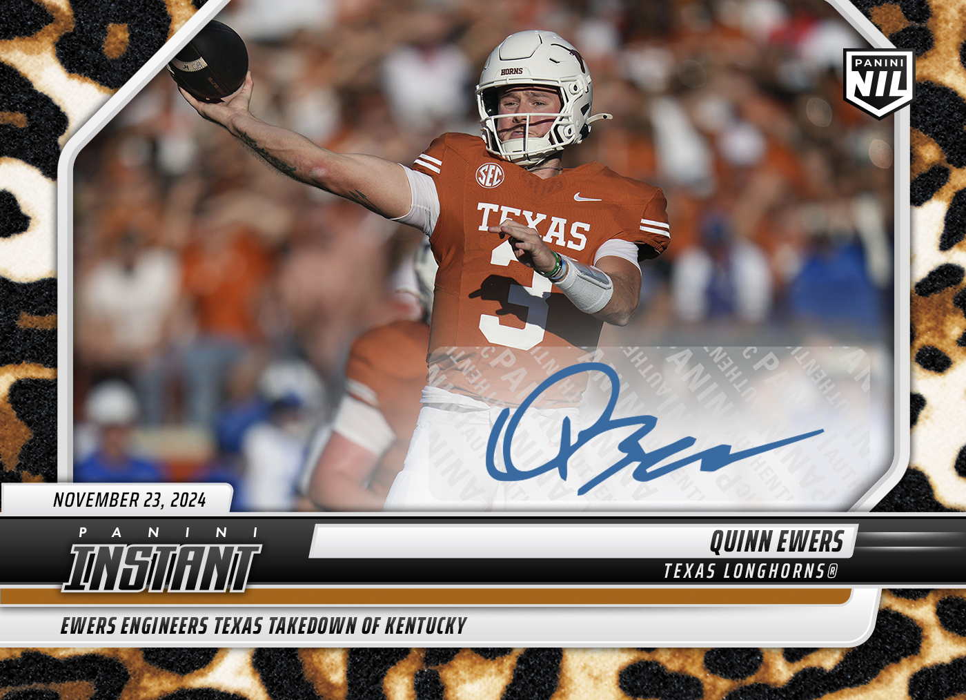 Quinn Ewers - 2024 Panini Instant College Football #QED - Jaguar /10 Auto