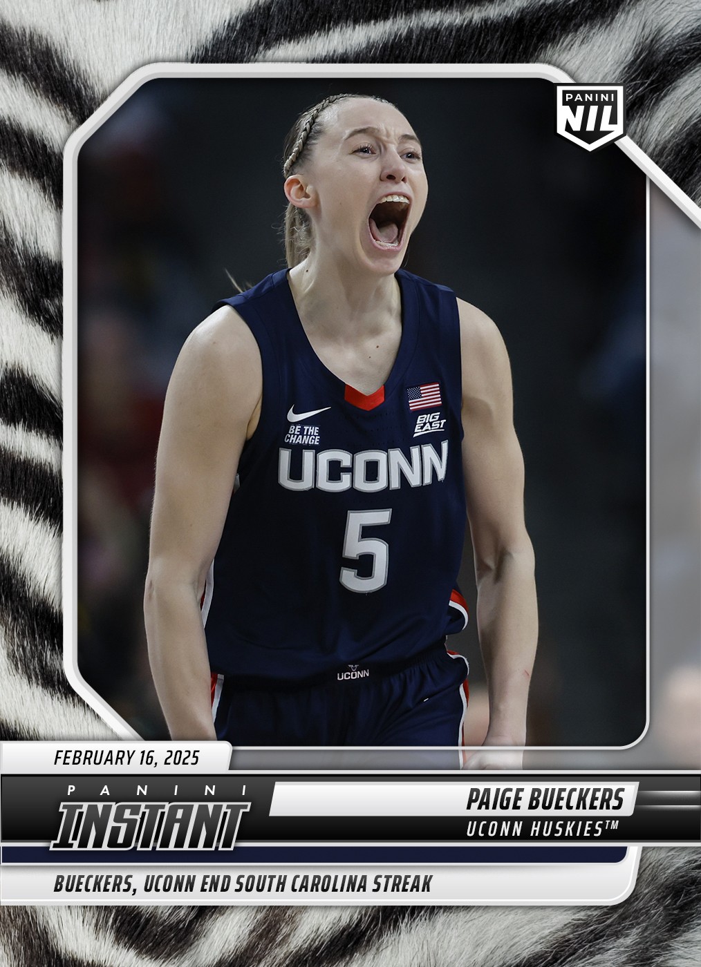 Paige Bueckers - 2024 Panini Instant College Basketball #PBD - White Tiger /5