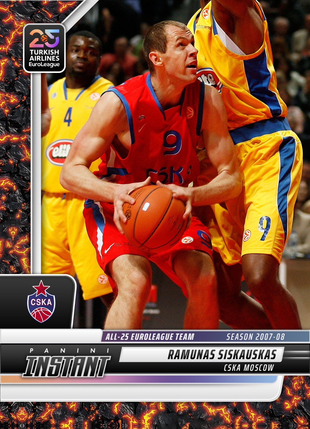 Ramunas Siskauskas - 2024-25 Panini Instant Turkish Airlines EuroLeague All-25 EuroLeague Team #ALL25-3 - Magma 1/1