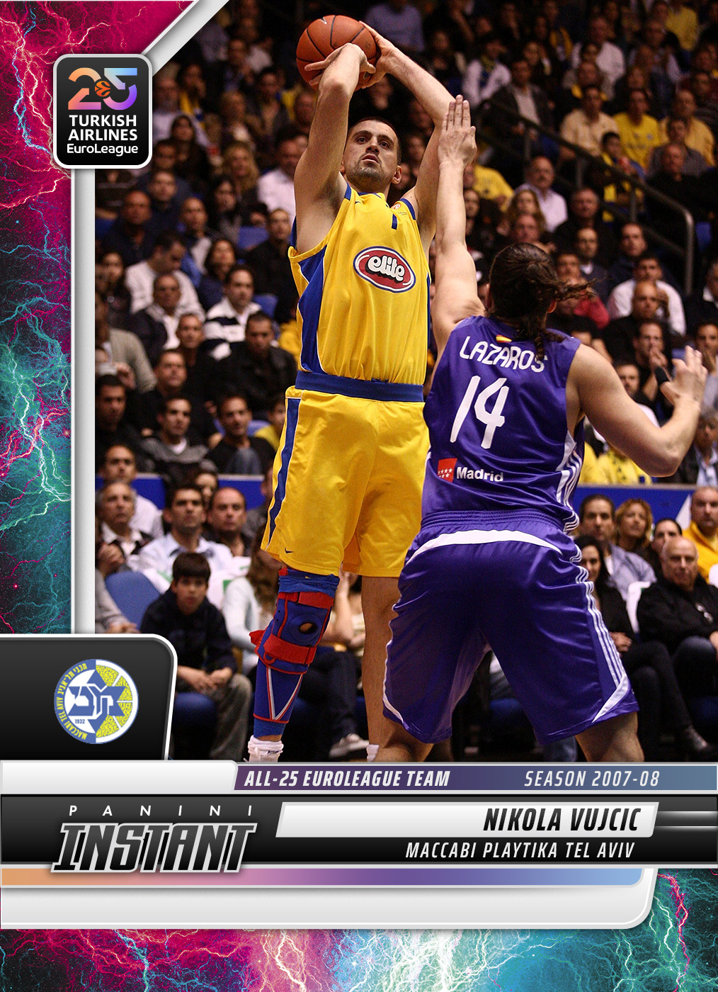 Nikola Vujcic - 2024-25 Panini Instant Turkish Airlines EuroLeague All-25 EuroLeague Team #ALL25-5 - Lightning /5