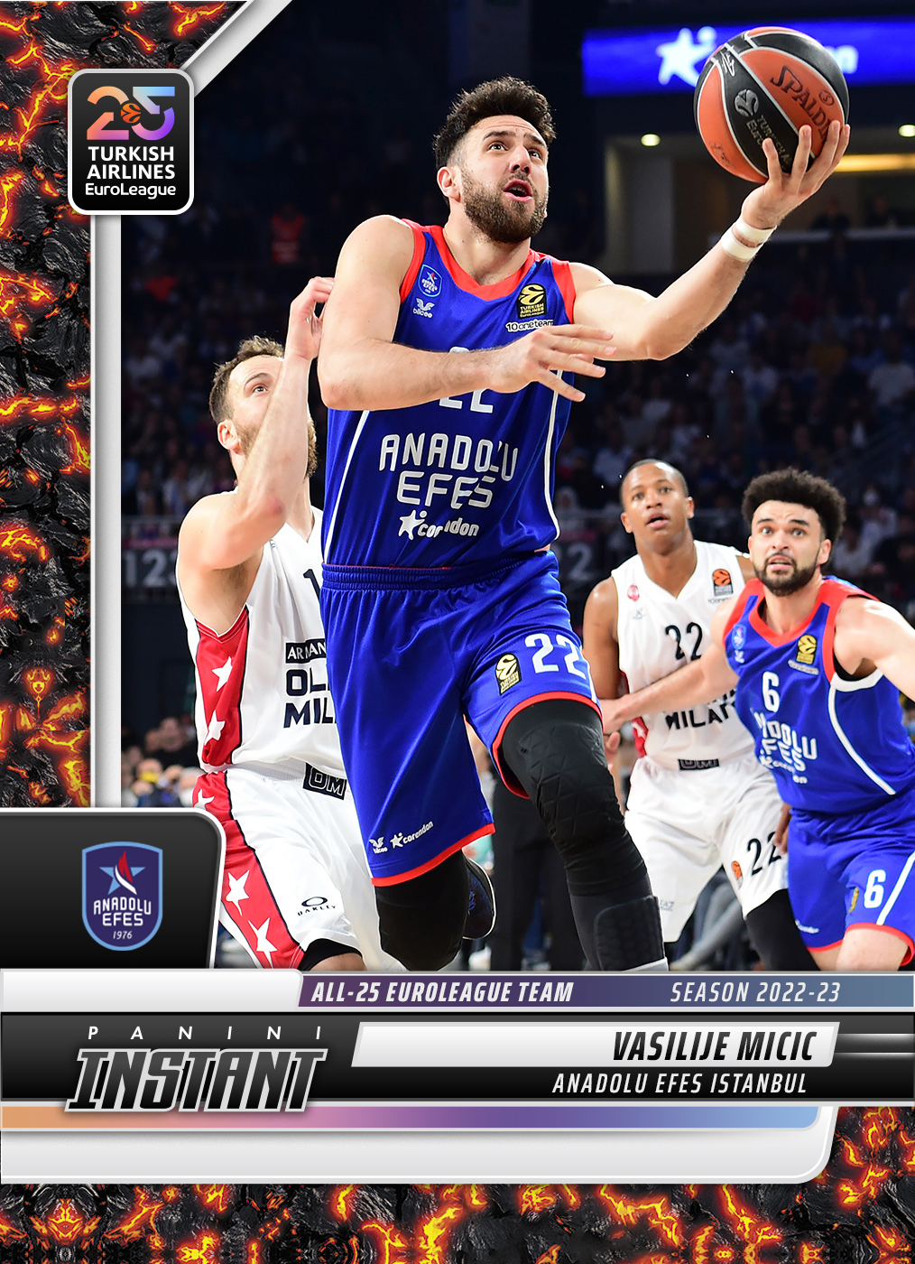 Vasilije Micic - 2024-25 Panini Instant Turkish Airlines EuroLeague All-25 EuroLeague Team #ALL25-7 - Magma 1/1