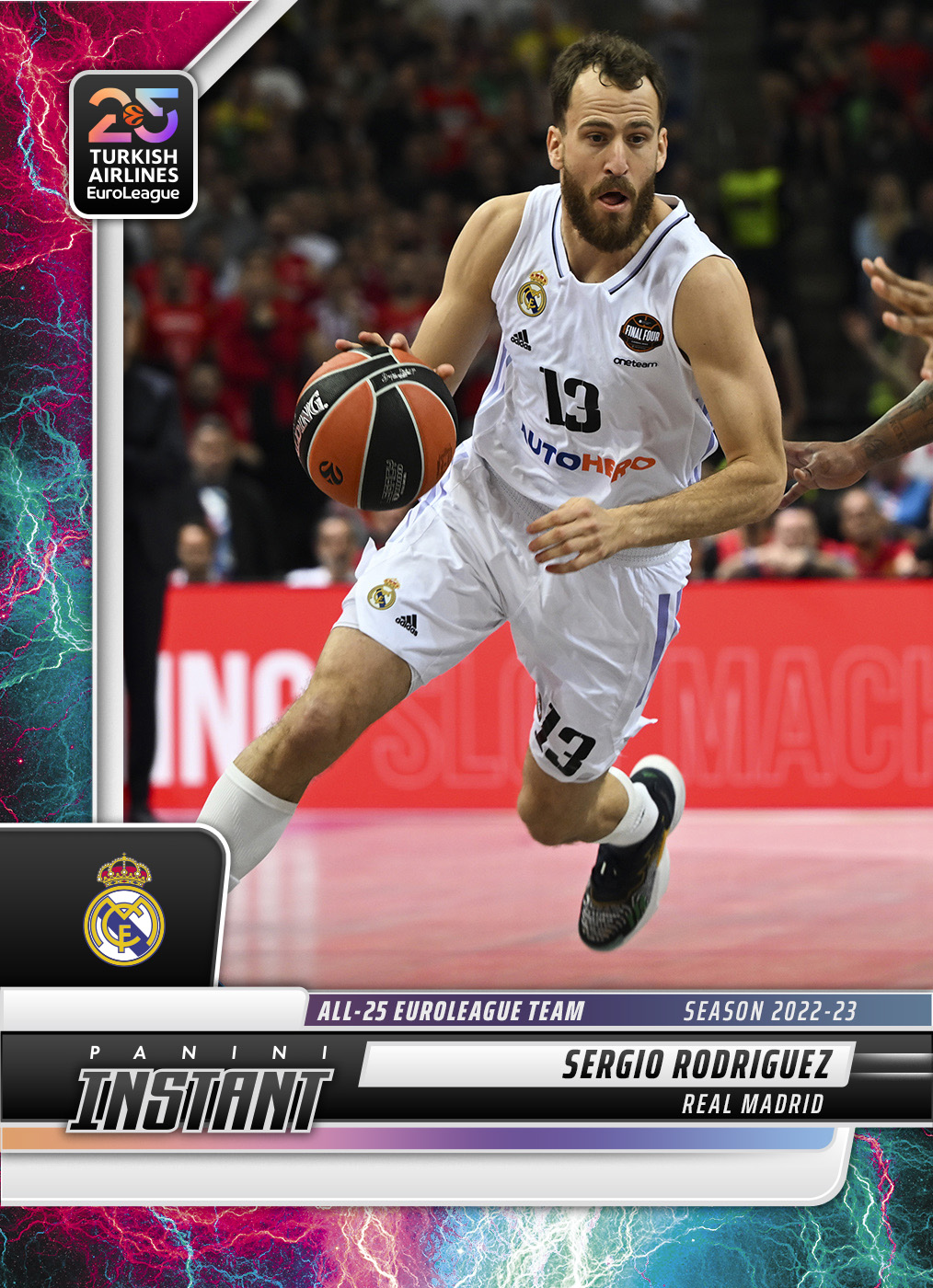 Sergio Rodriguez - 2024-25 Panini Instant Turkish Airlines EuroLeague All-25 EuroLeague Team #ALL25-8 - Lightning /5