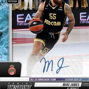 Mike James - 2024-25 Panini Instant Turkish Airlines EuroLeague All-25 EuroLeague Team #ALL25-9 - Water /10 Auto