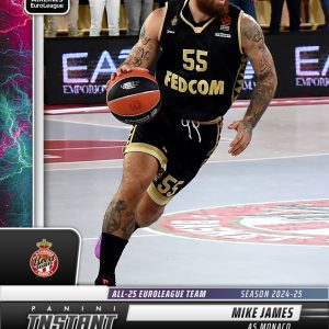 Mike James - 2024-25 Panini Instant Turkish Airlines EuroLeague All-25 EuroLeague Team #ALL25-9 - Lightning /5