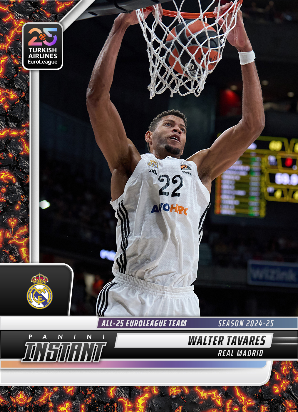 Walter Tavares - 2024-25 Panini Instant Turkish Airlines EuroLeague All-25 EuroLeague Team #ALL25-12 - Magma 1/1