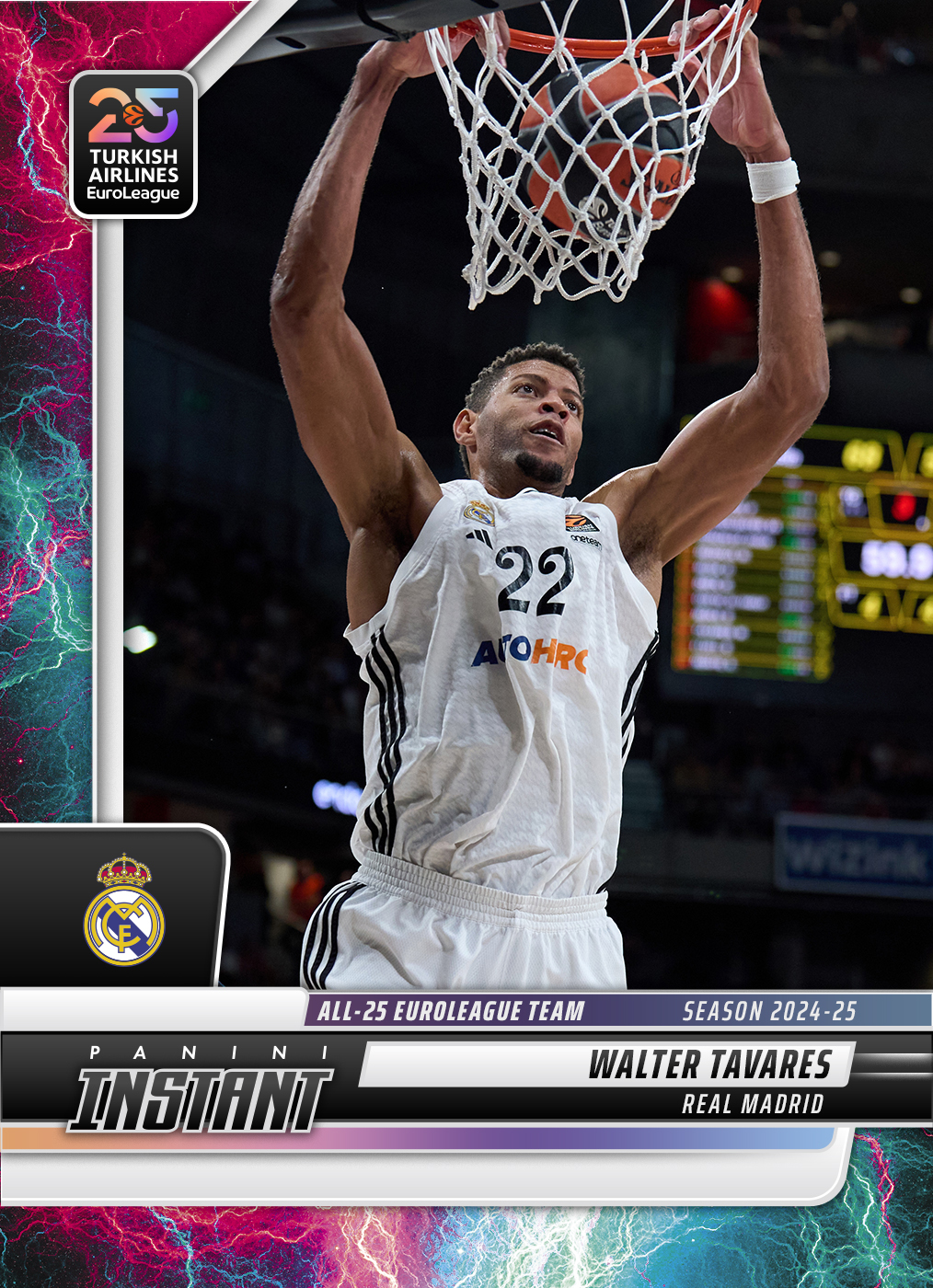 Walter Tavares - 2024-25 Panini Instant Turkish Airlines EuroLeague All-25 EuroLeague Team #ALL25-12 - Lightning /5