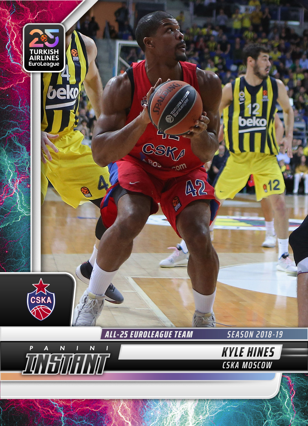 Kyle Hines - 2024-25 Panini Instant Turkish Airlines EuroLeague All-25 EuroLeague Team #ALL25-19 - Lightning /5