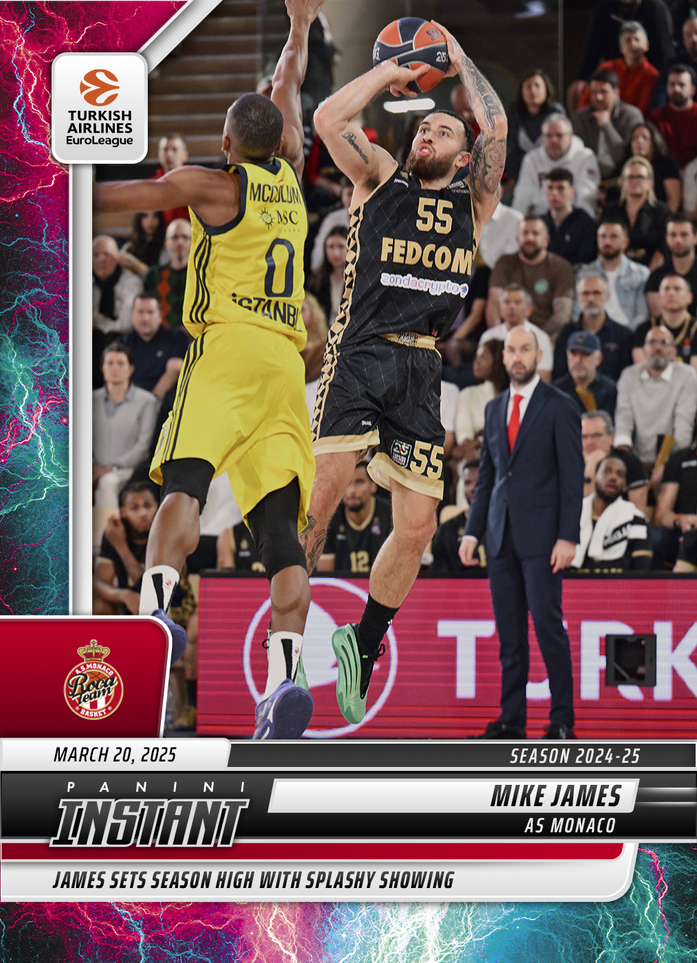 Mike James - 2024-25 Panini Instant Turkish Airlines EuroLeague #12 - Lightning /5