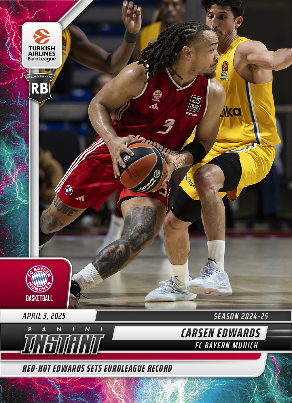 Carsen Edwards - 2024-25 Panini Instant Turkish Airlines EuroLeague #14 - Lightning /5