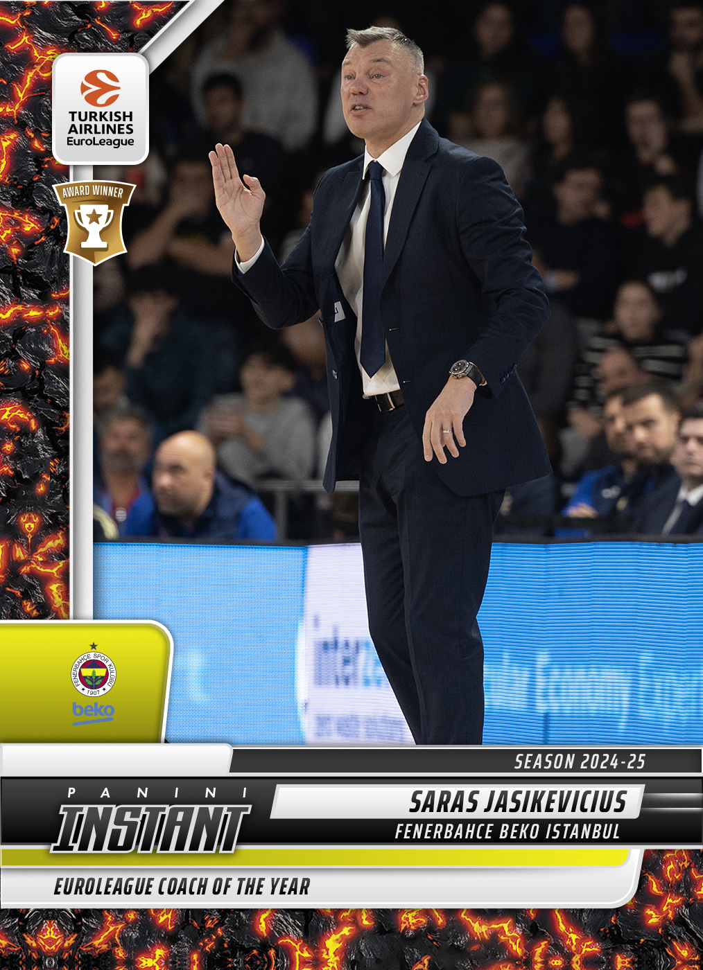 Saras Jasikevicius - 2024-25 Panini Instant Turkish Airlines EuroLeague #16 - Magma 1/1