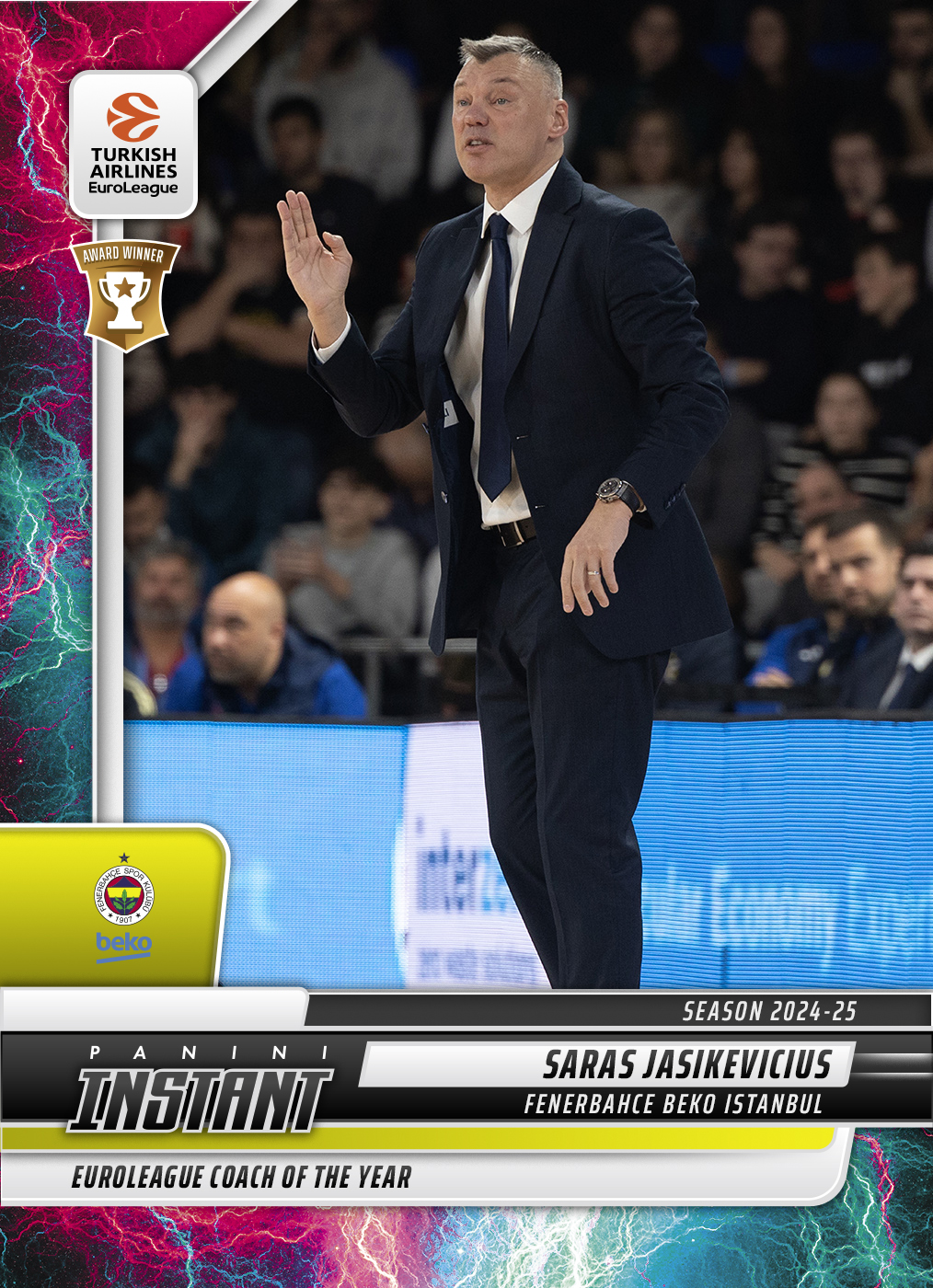 Saras Jasikevicius - 2024-25 Panini Instant Turkish Airlines EuroLeague #16 - Lightning /5